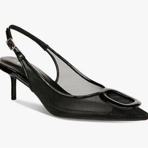 New Alfani Womens Embellished Pointed Toe Slingback Heels, Size 7